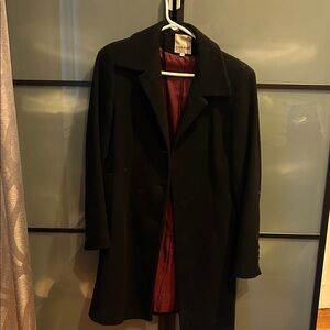 Anne Klein Black Coat with Red Interior